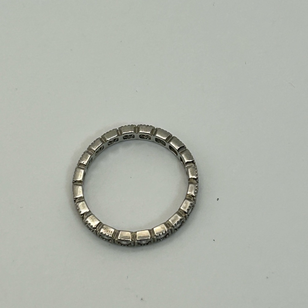 Sterling Silver Crystal Ring Stamped 925 Clear Crystals Dainty Sparkle Size 6.5 - Picture 4 of 10
